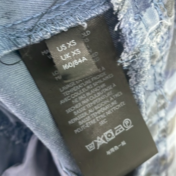 ANTHROPOLOGIE Leopard Chambray Printed Ruffle Dress XS - Picture 6 of 7
